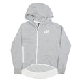 NIKE Womens Grey Hoodie S Cotton Blend Zip Up Lightweight Sweatshirt