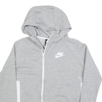 NIKE Womens Grey Hoodie S Cotton Blend Zip Up Lightweight Sweatshirt