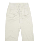 TALBOTS Womens Cotton Classic Beige Zipped Straight Trousers W30 L28