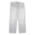 MAD SOUL Mens Regular Fit Light Grey Denim Jeans W36 L30 Zip Closure Casual