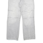 MAD SOUL Mens Regular Fit Light Grey Denim Jeans W36 L30 Zip Closure Casual