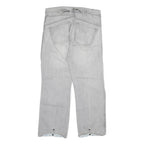 MAD SOUL Mens Regular Fit Light Grey Denim Jeans W36 L30 Zip Closure Casual