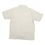 PRIORITY Mens Beige Shirt L Linen Blend Casual Short Sleeve Summer Shirt