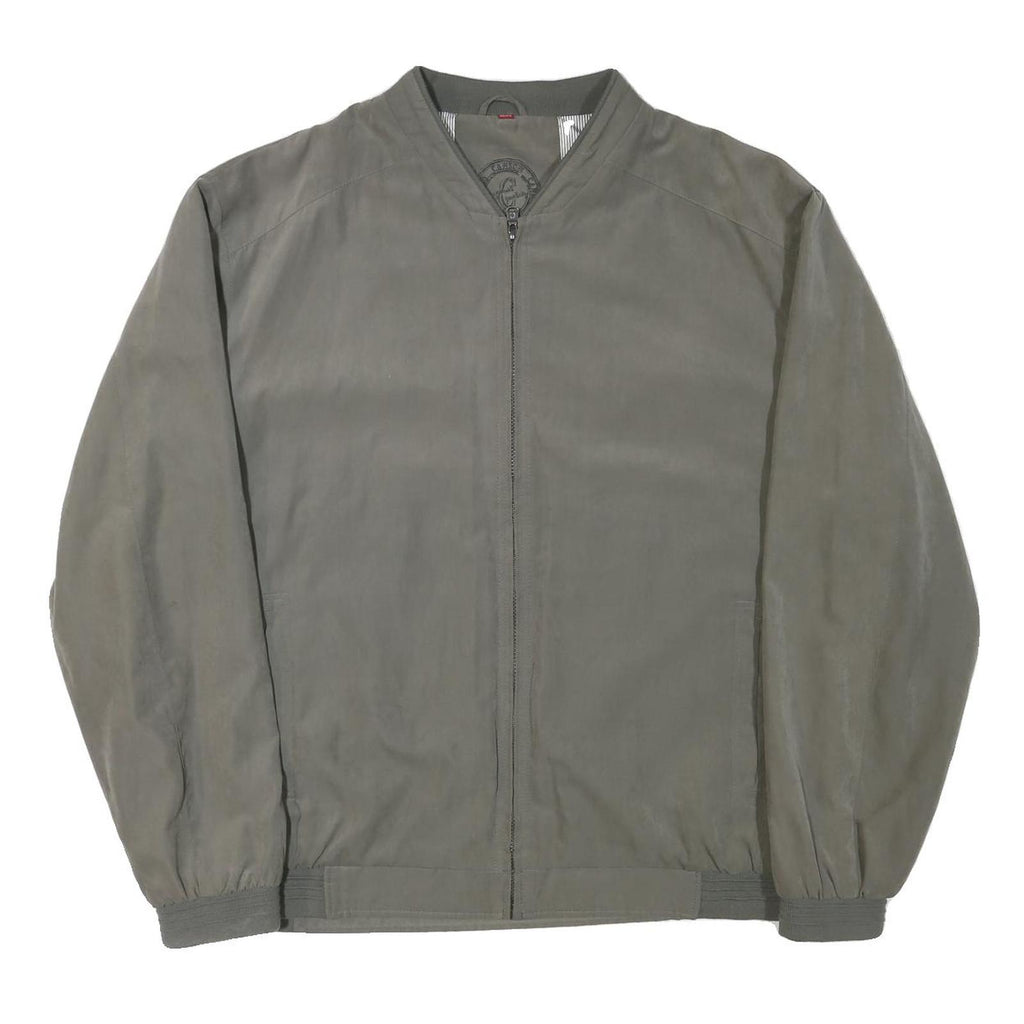 CANSON Mens Grey Bomber Jacket 2XL Polyester Blend Zip Closure Plain