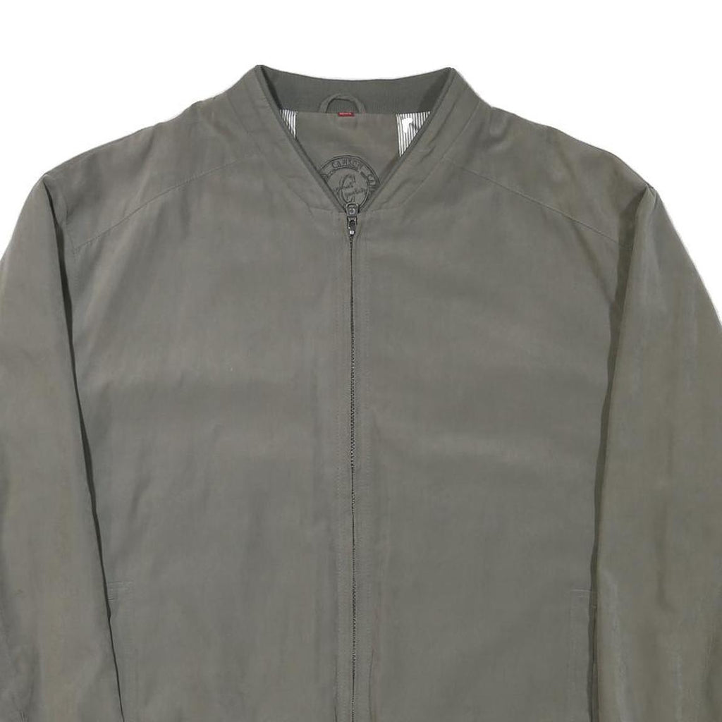 CANSON Mens Grey Bomber Jacket 2XL Polyester Blend Zip Closure Plain