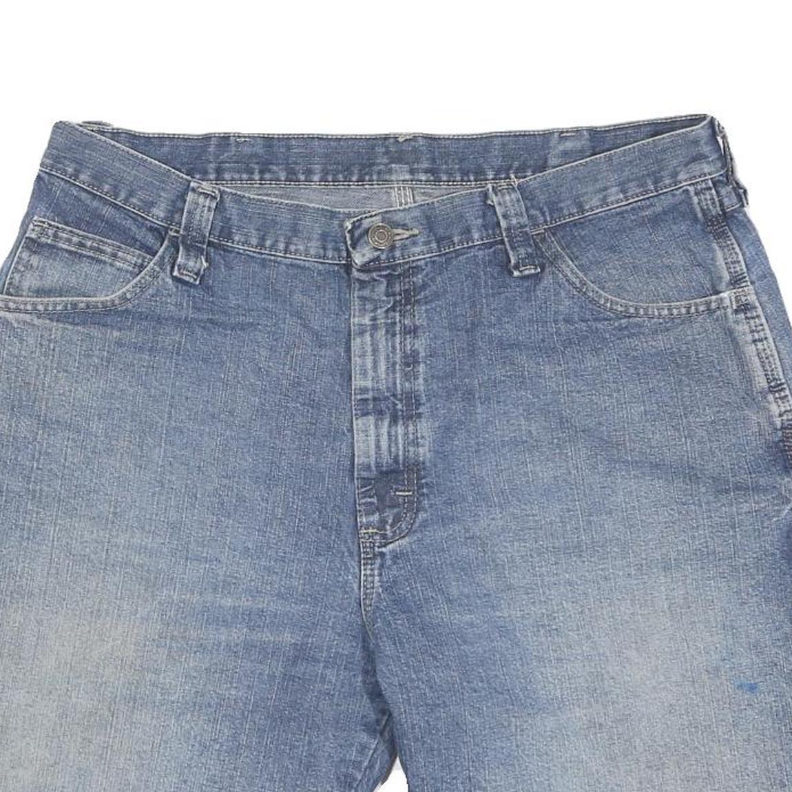 WRANGLER Mens Denim Blue Casual Shorts L W36 Cotton Blend Workwear Style