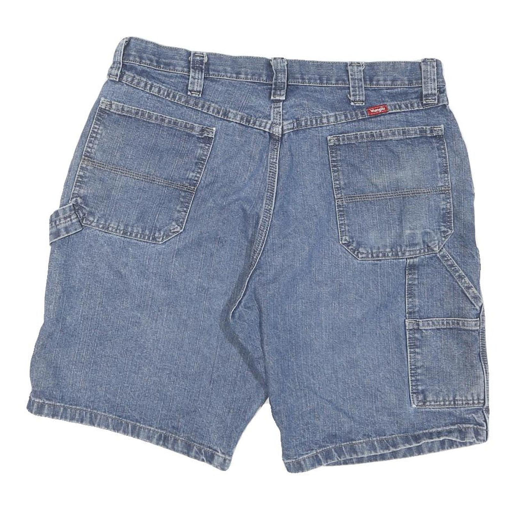 WRANGLER Mens Denim Blue Casual Shorts L W36 Cotton Blend Workwear Style