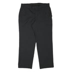 HAGMAN Mens Wool Blend Black Regular Fit Straight Leg Trousers W34 L28 Smart