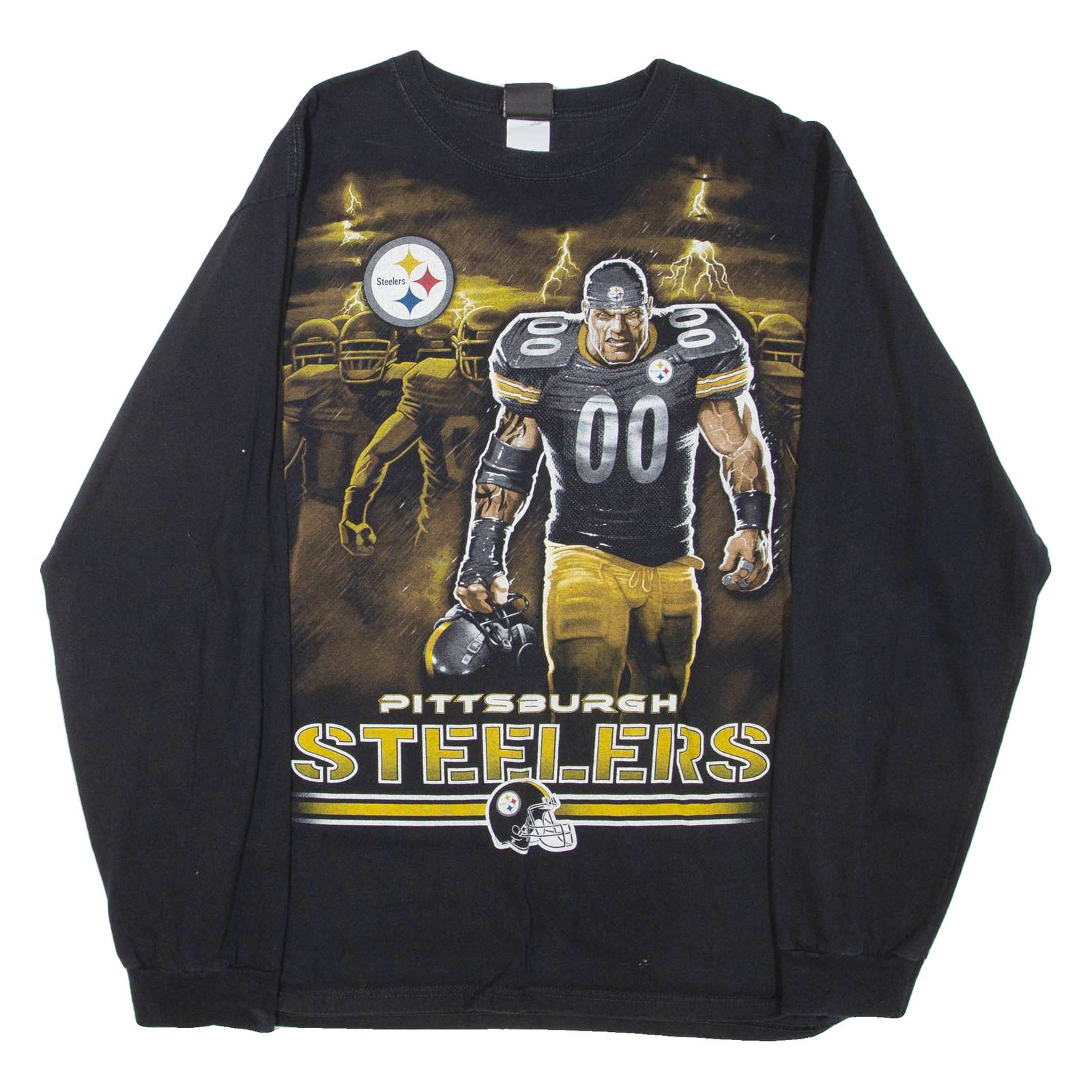 NFL Pittsburgh Steelers Mens T-Shirt Black Long Sleeve USA L