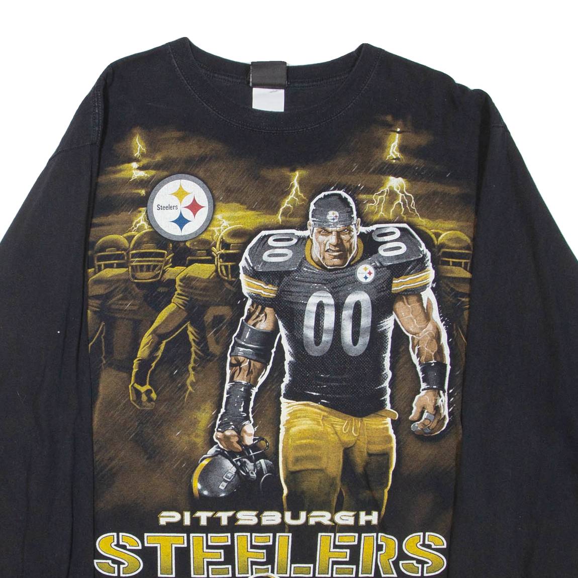 NFL Pittsburgh Steelers Mens T-Shirt Black Long Sleeve USA L