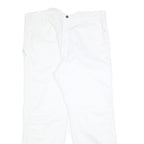 DICKIES Mens Cotton White Relaxed Straight Trousers W38 L32 Workwear Utility