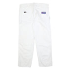 DICKIES Mens Cotton White Relaxed Straight Trousers W38 L32 Workwear Utility