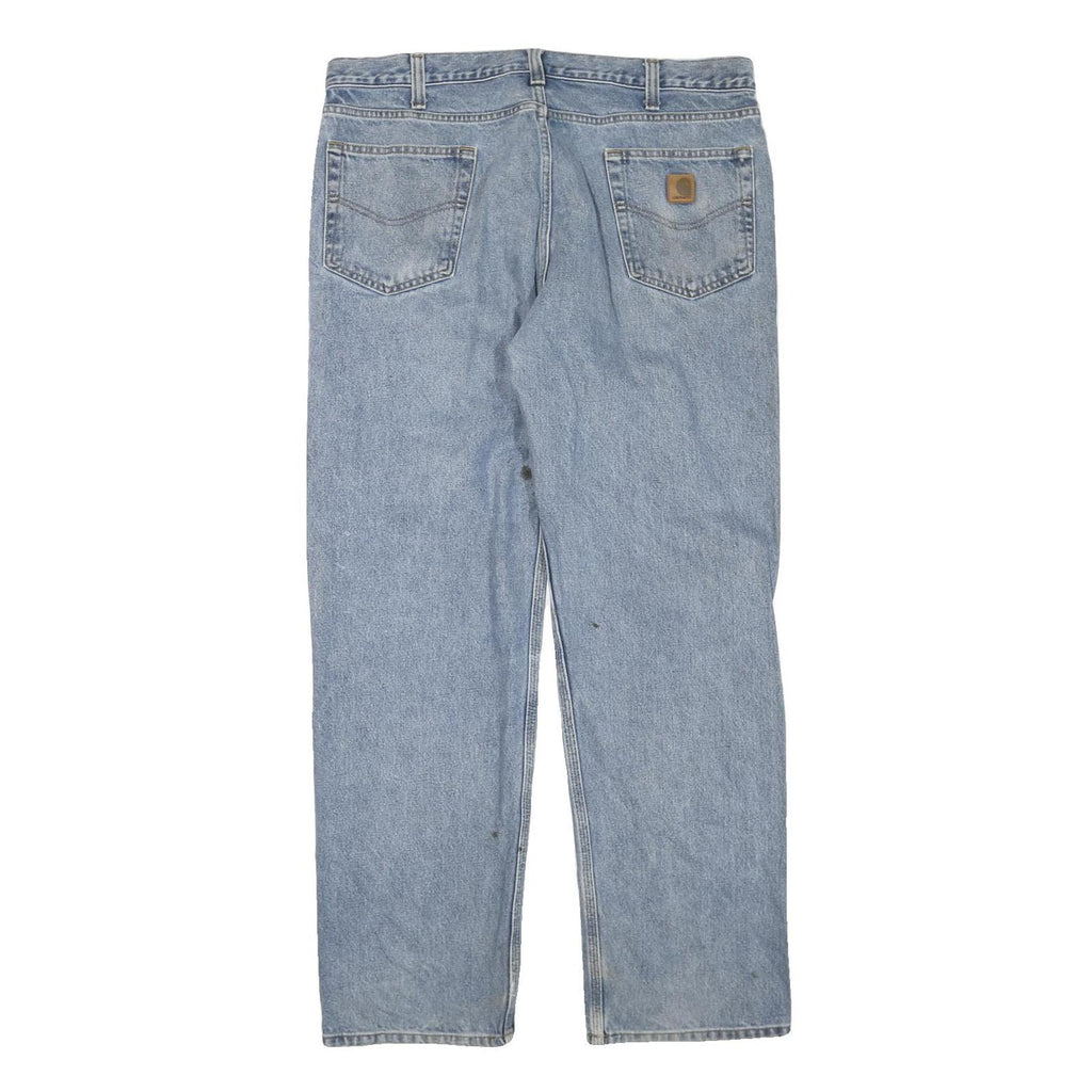 CARHARTT Mens Regular Fit Blue Denim Jeans W38 L32 Workwear Zip Closure Casual
