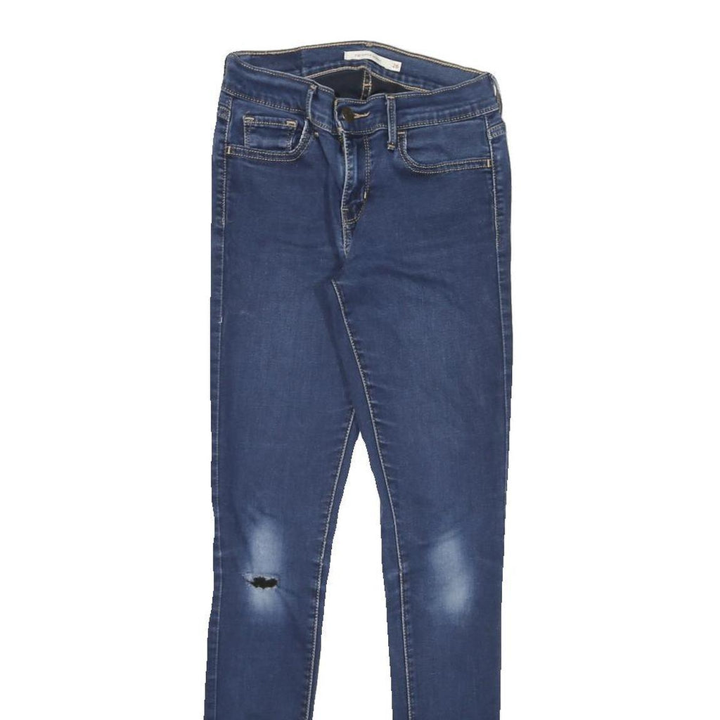 LEVI'S 710 Womens Slim Blue Denim Medium W24 L29 Skinny Zip Jeans