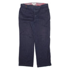 TOMMY HILFIGER Pinstripe Womens Trousers Blue Loose Straight W35 L30
