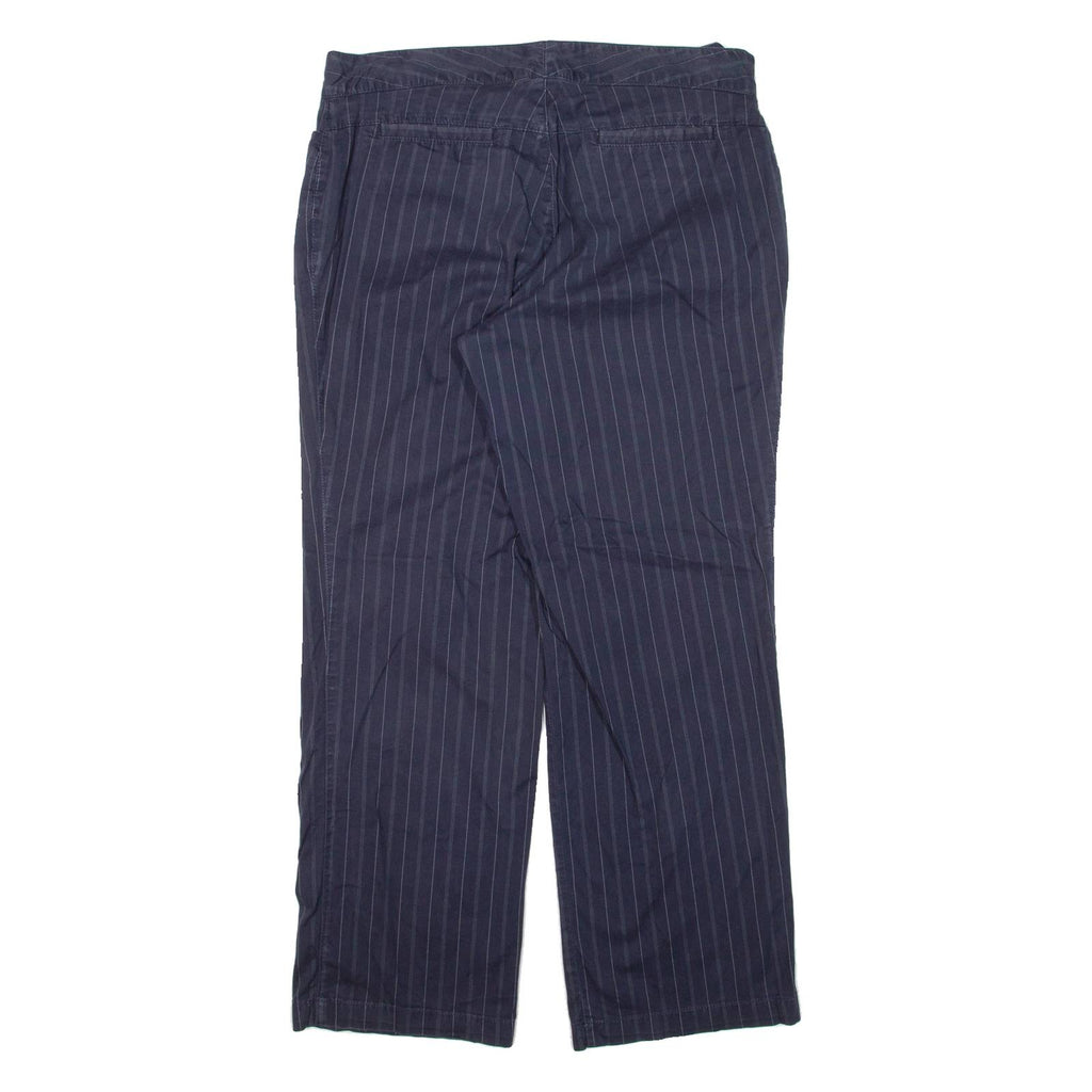 TOMMY HILFIGER Pinstripe Womens Trousers Blue Loose Straight W35 L30