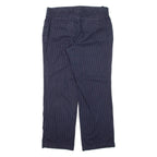 TOMMY HILFIGER Pinstripe Womens Trousers Blue Loose Straight W35 L30