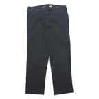 DICKIES Mens Slim Fit Black Cotton Blend Slim Trousers W34 L29 Workwear Casual