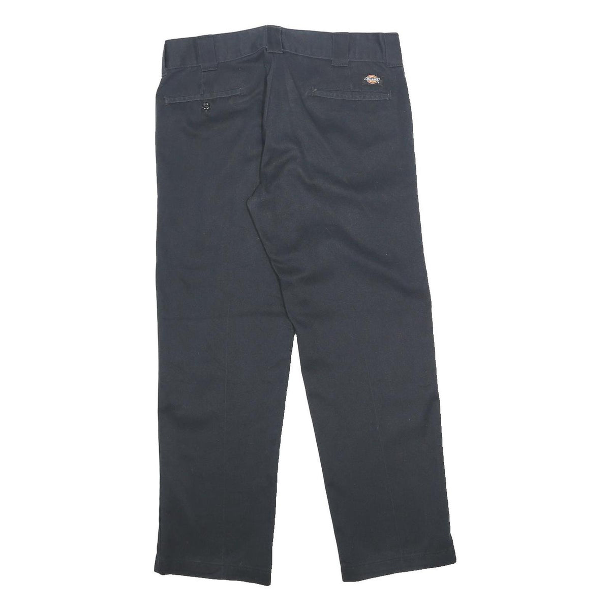 DICKIES Mens Slim Fit Black Cotton Blend Slim Trousers W34 L29 Workwear Casual
