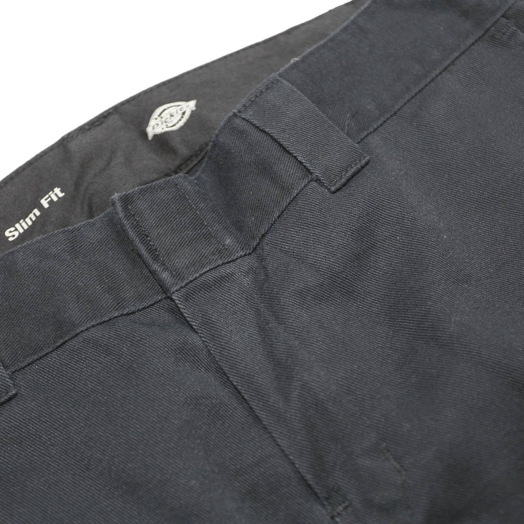 DICKIES Mens Slim Fit Black Cotton Blend Slim Trousers W34 L29 Workwear Casual
