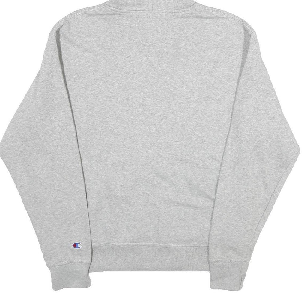 CHAMPION Mens Grey Hoodie M Cotton Blend Pullover Logo Print