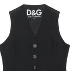 DOLCE & GABBANA Womens Black Wool Blend Tailored Jacket S Button Plain Elegant