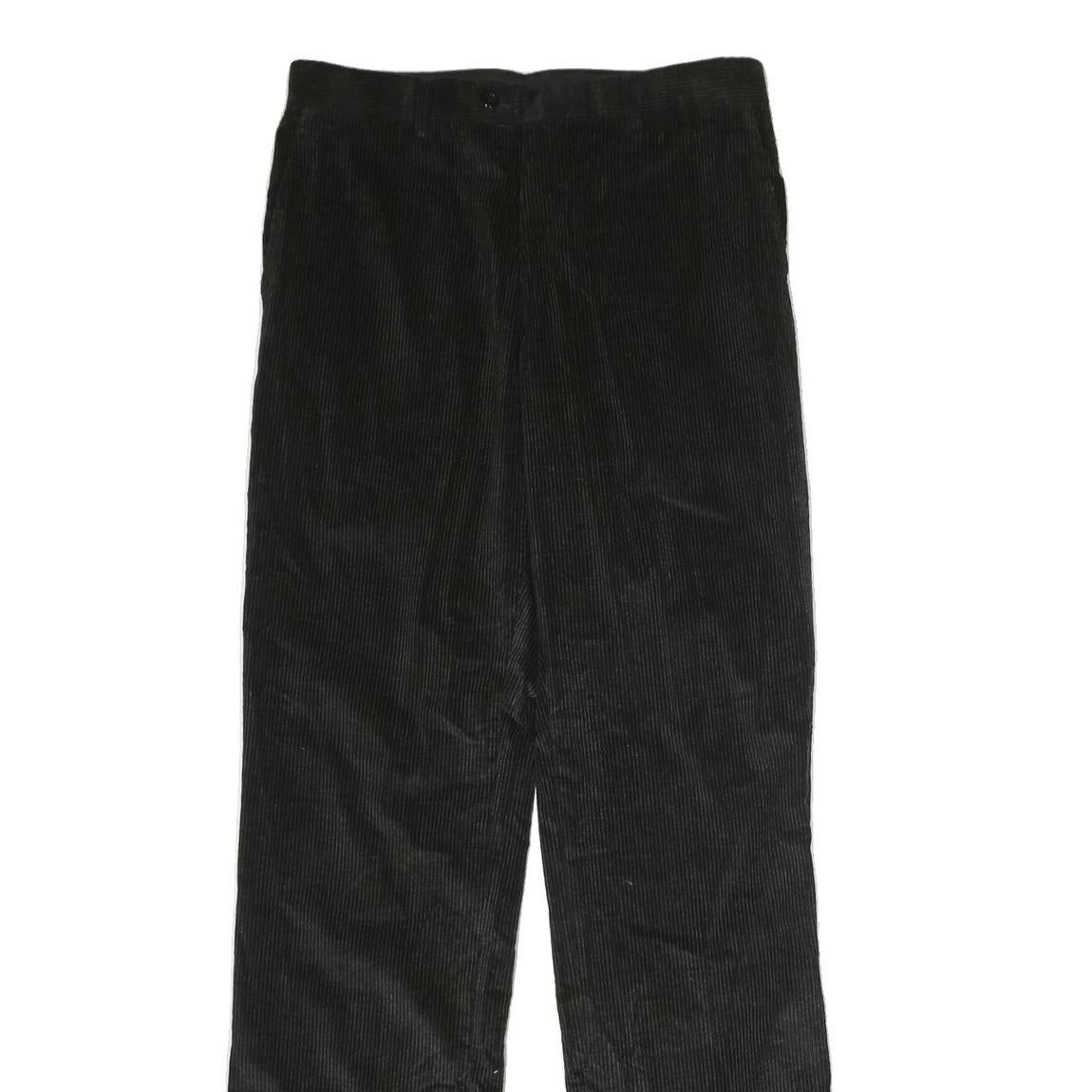 JOHN VARVATOS USA Mens Cotton Black Classic Straight Trousers W35 L38 Zip