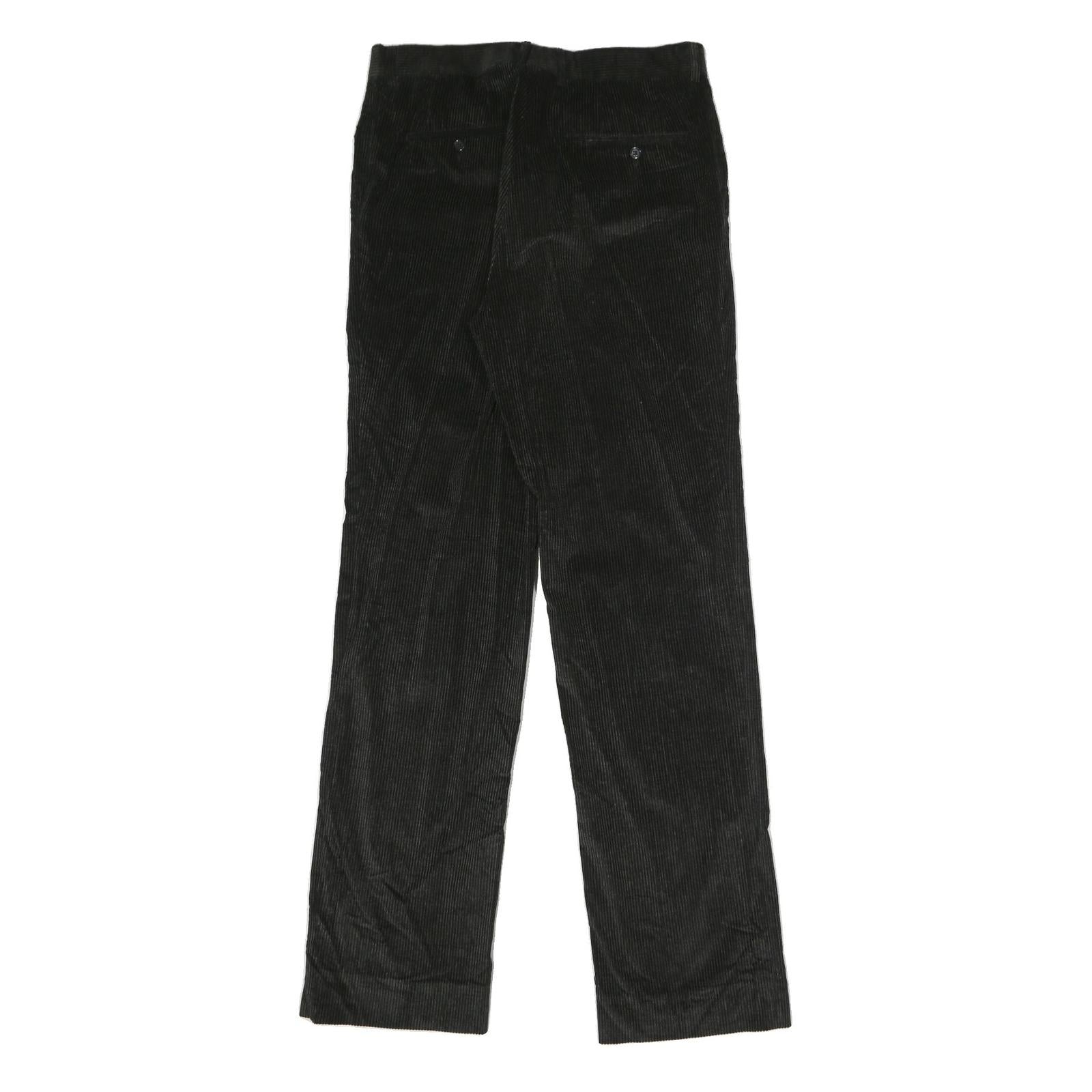 JOHN VARVATOS USA Mens Cotton Black Classic Straight Trousers W35 L38 Zip