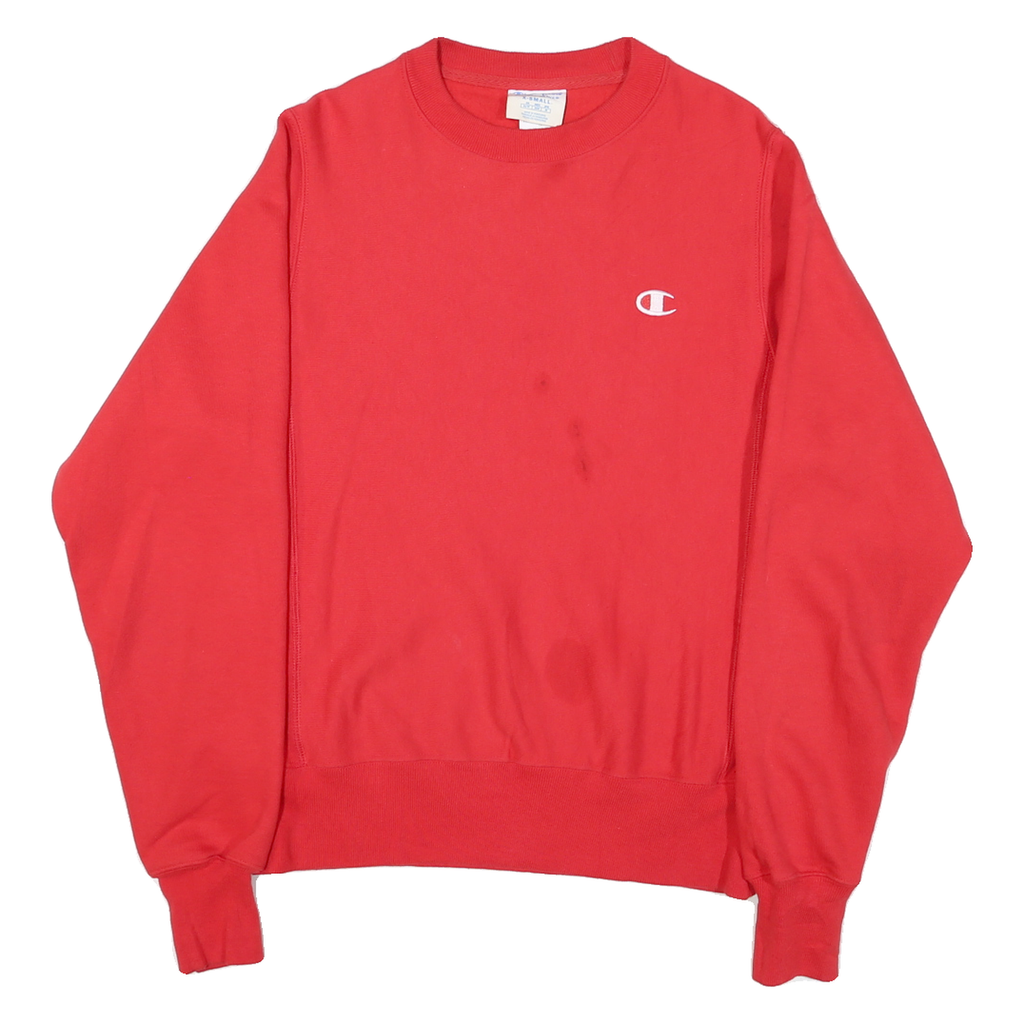 CHAMPION Mens Red Crew Neck XS Sweatshirt Cotton Blend Logo Embroidered