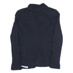 ZARA Womens Navy Blue Jacket XS Polyester Blend Button Plain Stylish Casual