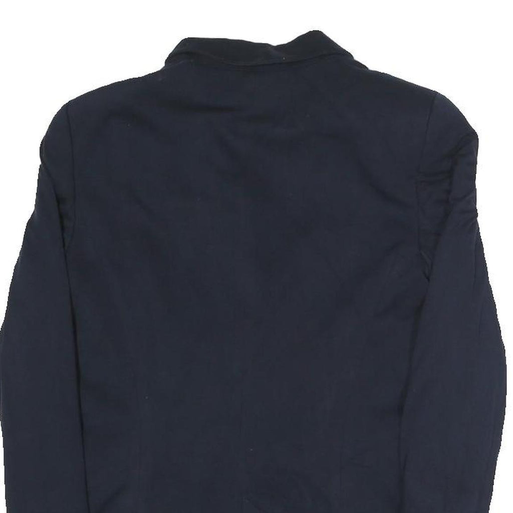 ZARA Womens Navy Blue Jacket XS Polyester Blend Button Plain Stylish Casual