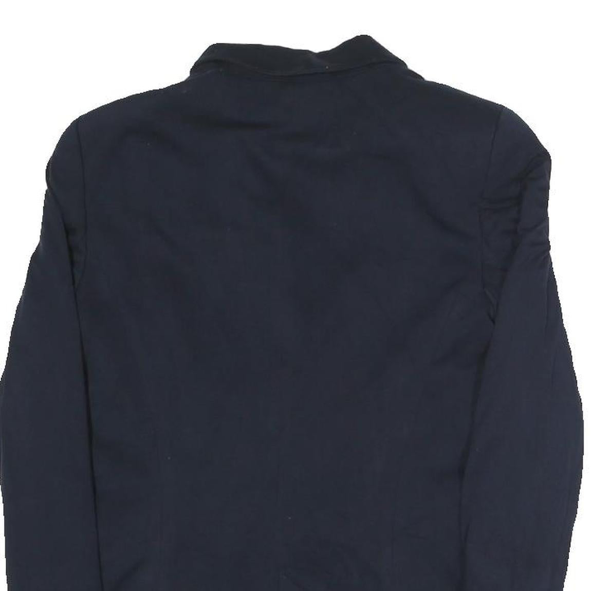 ZARA Womens Navy Blue Jacket XS Polyester Blend Button Plain Stylish Casual