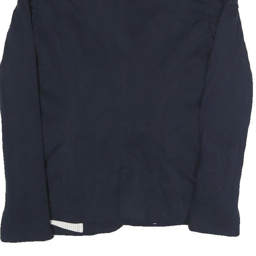 ZARA Womens Navy Blue Jacket XS Polyester Blend Button Plain Stylish Casual