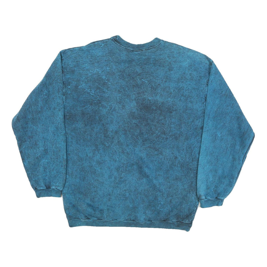 SUNSHINE Mens Blue Undersea World Crew Neck XL Cotton Blend Sweatshirt