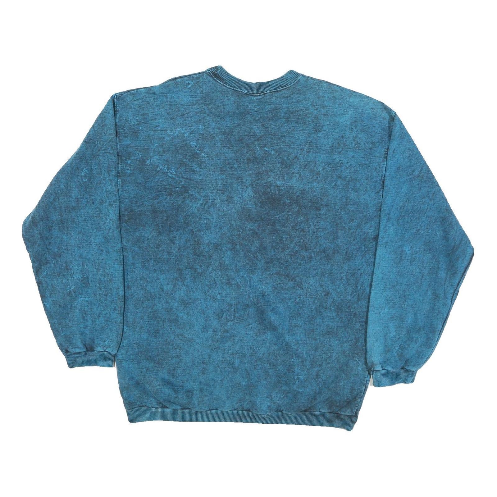 SUNSHINE Mens Blue Undersea World Crew Neck XL Cotton Blend Sweatshirt