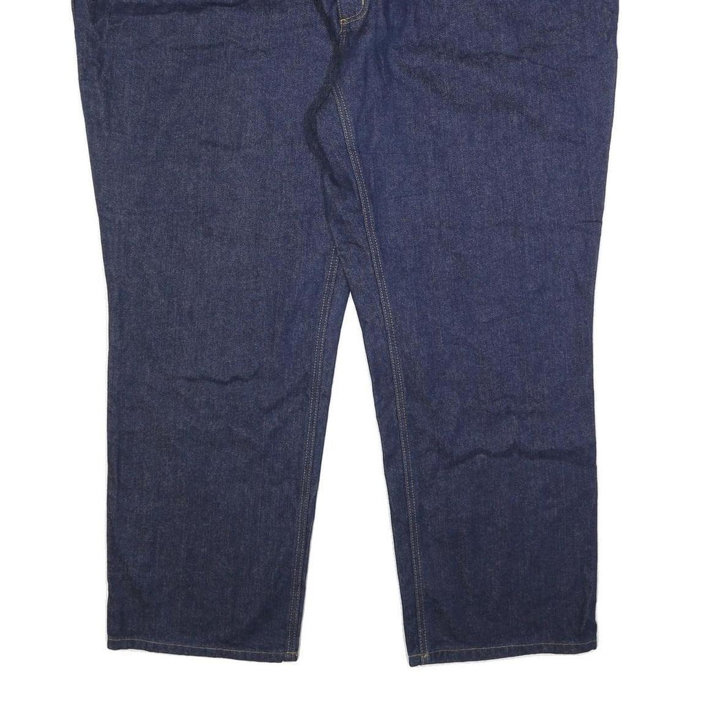 CARHARTT Mens Jeans Blue Regular Straight Denim Raw W52 L32 Workwear Zip Fly