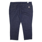 CARHARTT Mens Jeans Blue Regular Straight Denim Raw W52 L32 Workwear Zip Fly