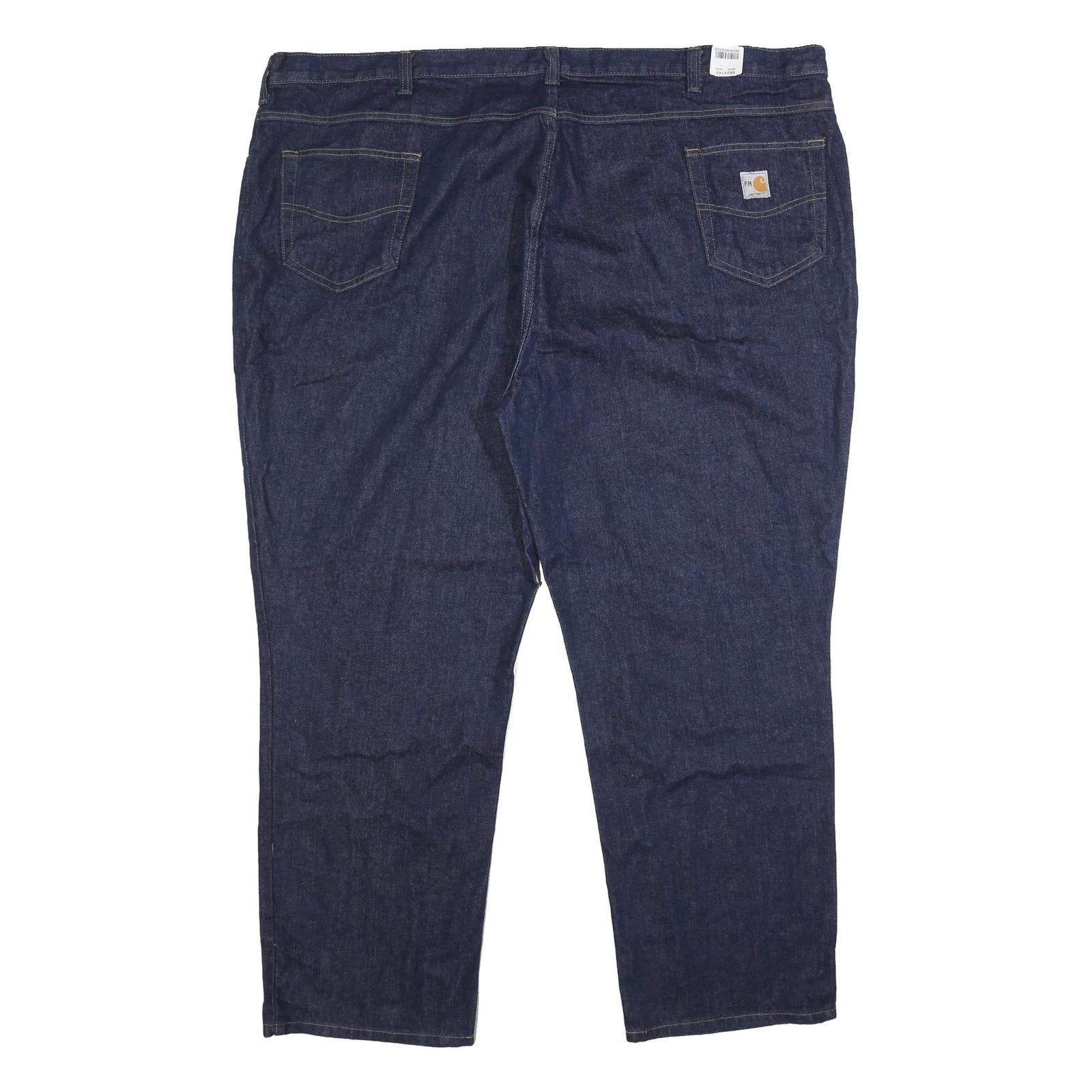 CARHARTT Mens Jeans Blue Regular Straight Denim Raw W52 L32 Workwear Zip Fly