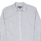 BANANA REPUBLIC Riley Tailored Fit Womens Shirt Grey Striped Long Sleeve S
