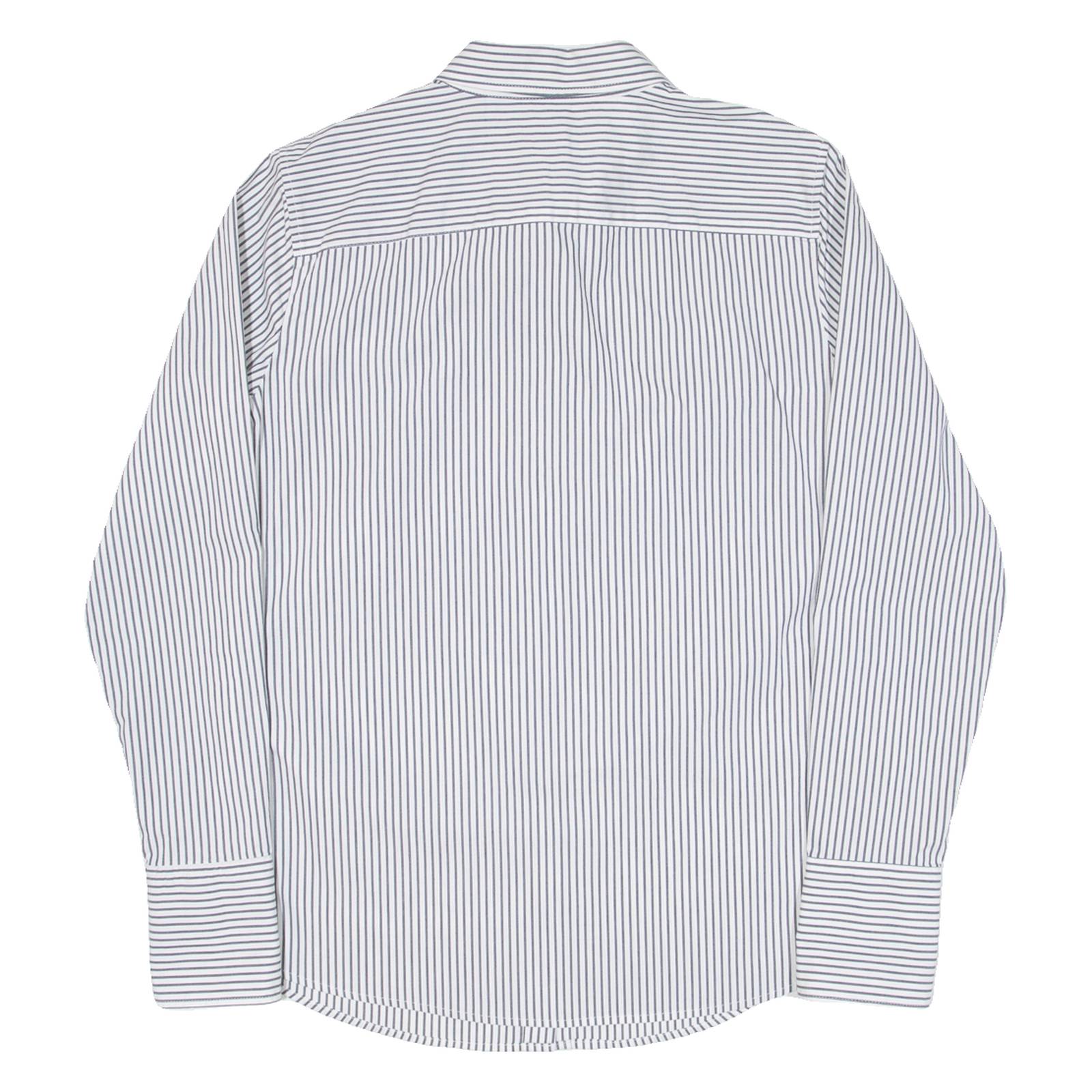 BANANA REPUBLIC Riley Tailored Fit Womens Shirt Grey Striped Long Sleeve S