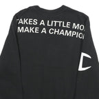 CHAMPION Mens Black Cotton Blend Crew Neck Sweatshirt M Printed Logo Graphic