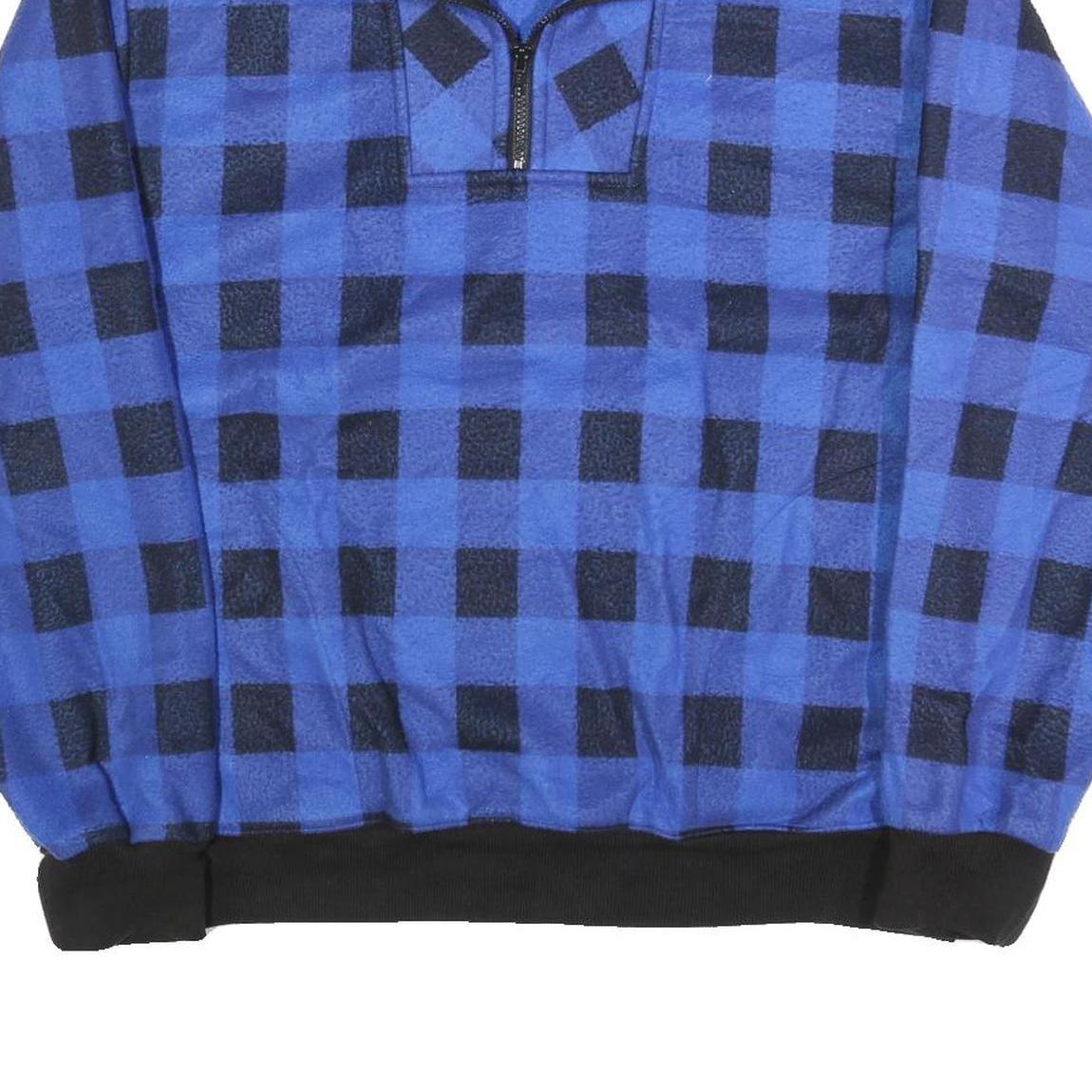 SNOWMASSY Mens Blue & Black Patterned Pullover Jumper Crew Neck XL Polyester