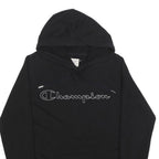 CHAMPION Mens Black Hoodie S Cotton Blend Pullover Classic Logo Sweatshirt