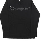 CHAMPION Mens Black Hoodie S Cotton Blend Pullover Classic Logo Sweatshirt