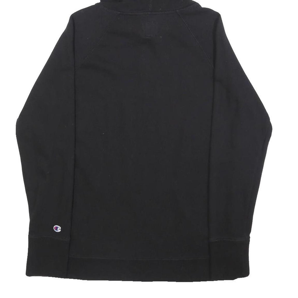 CHAMPION Mens Black Hoodie S Cotton Blend Pullover Classic Logo Sweatshirt