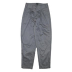 Womens Grey Cotton Blend Relaxed Straight Trousers W30 L30 Zip Closure