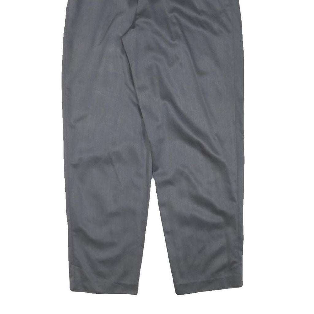 Womens Grey Cotton Blend Relaxed Straight Trousers W30 L30 Zip Closure