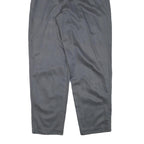 Womens Grey Cotton Blend Relaxed Straight Trousers W30 L30 Zip Closure