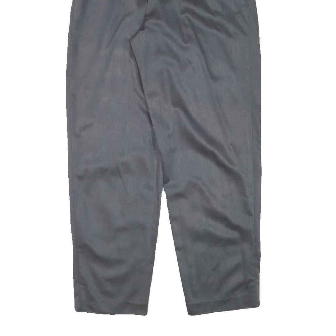 Womens Grey Cotton Blend Relaxed Straight Trousers W30 L30 Zip Closure