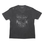 HARD ROCK CAFE Mens Black Grey Lisbon Graphic T-Shirt XL V-Neck Cotton Blend